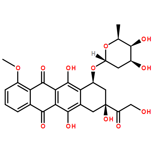 5,12-Naphthacenedione, 10-[(2,6-dideoxy-α-L-lyxo-hexopyranosyl)oxy]-7,8,9,10-tetrahydro-6,8,11-trihydroxy-8-(2-hydroxyacetyl)-1-methoxy-, (8S,10S)-