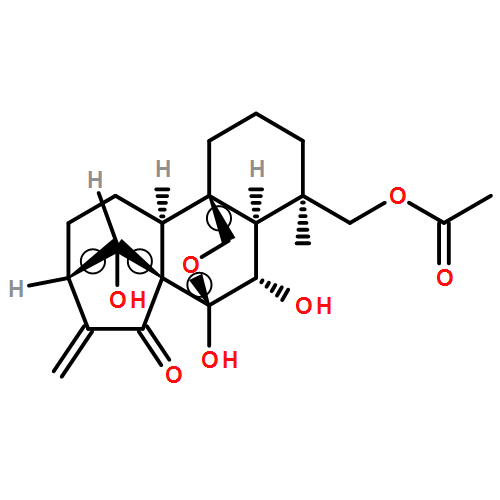 Kaur-16-en-15-one, 18-(acetyloxy)-7,20-epoxy-6,7,14-trihydroxy-, (4α,6β,7α,14R)-