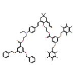 Benzoic acid, 3,5-bis[(2,3,4,5,6-pentafluorophenyl)methoxy]-, 2-[[2-[2-[4-[[2-[[3,5-bis(phenylmethoxy)benzoyl]oxy]ethyl]ethylamino]phenyl]ethenyl]-4,4-dimethyl-6-(2-oxoethylidene)-1-cyclohexen-1-yl]oxy]ethyl ester