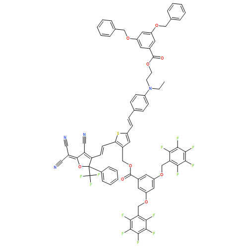 Benzoic acid, 3,5-bis[(2,3,4,5,6-pentafluorophenyl)methoxy]-, [5-[2-[4-[[2-[[3,5-bis(phenylmethoxy)benzoyl]oxy]ethyl]ethylamino]phenyl]ethenyl]-2-[2-[4-cyano-5-(dicyanomethylene)-2,5-dihydro-2-phenyl-2-(trifluoromethyl)-3-furanyl]ethenyl]-3-thienyl]methyl ester