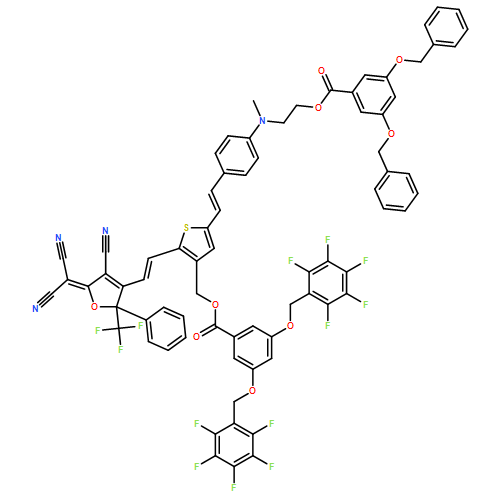 Benzoic acid, 3,5-bis[(2,3,4,5,6-pentafluorophenyl)methoxy]-, [5-[2-[4-[[2-[[3,5-bis(phenylmethoxy)benzoyl]oxy]ethyl]methylamino]phenyl]ethenyl]-2-[2-[4-cyano-5-(dicyanomethylene)-2,5-dihydro-2-phenyl-2-(trifluoromethyl)-3-furanyl]ethenyl]-3-thienyl]methyl ester