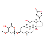 Card-20(22)-enolide, 3-[(2,6-dideoxy-3-O-methyl-α-L-lyxo-hexopyranosyl)oxy]-11,14-dihydroxy-, (3β,5β,11α)-