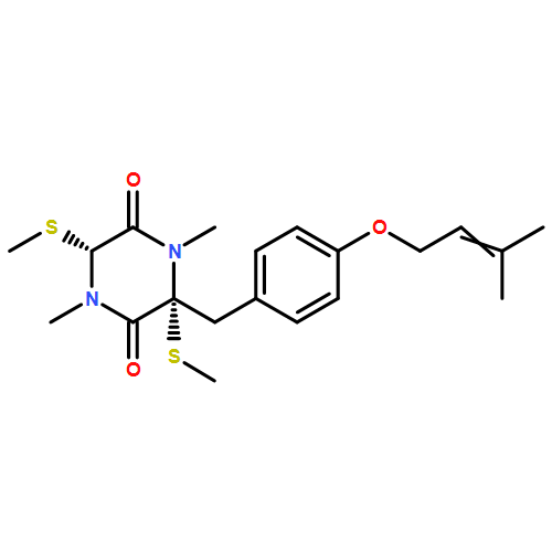 2,5-Piperazinedione, 1,4-dimethyl-3-[[4-[(3-methyl-2-buten-1-yl)oxy]phenyl]methyl]-3,6-bis(methylthio)-, (3R,6R)-