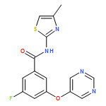 Benzamide, 3-fluoro-N-(4-methyl-2-thiazolyl)-5-(5-pyrimidinyloxy)-