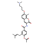 Benzamide, 4-(acetyloxy)-N-[7-[3-(dimethylamino)propoxy]-8-methyl-2-oxo-2H-1-benzopyran-3-yl]-3-(3-methyl-2-buten-1-yl)-