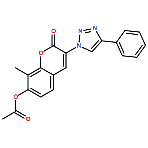 2H-1-Benzopyran-2-one, 7-(acetyloxy)-8-methyl-3-(4-phenyl-1H-1,2,3-triazol-1-yl)-