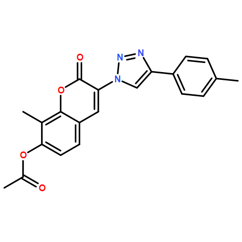 2H-1-Benzopyran-2-one, 7-(acetyloxy)-8-methyl-3-[4-(4-methylphenyl)-1H-1,2,3-triazol-1-yl]-