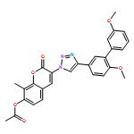 2H-1-Benzopyran-2-one, 7-(acetyloxy)-3-[4-(3',6-dimethoxy[1,1'-biphenyl]-3-yl)-1H-1,2,3-triazol-1-yl]-8-methyl-