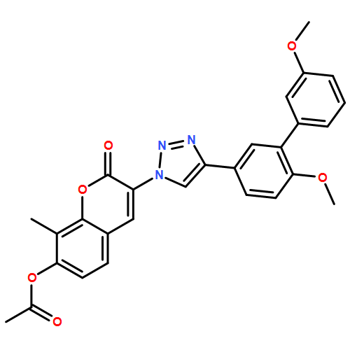 2H-1-Benzopyran-2-one, 7-(acetyloxy)-3-[4-(3',6-dimethoxy[1,1'-biphenyl]-3-yl)-1H-1,2,3-triazol-1-yl]-8-methyl-