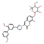 2H-1-Benzopyran-2-one, 7-[(6-deoxy-5-C-methyl-4-O-methyl-α-L-lyxo-hexopyranosyl)oxy]-3-[4-(3',6-dimethoxy[1,1'-biphenyl]-3-yl)-1H-1,2,3-triazol-1-yl]-8-methyl-