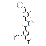 Benzamide, 4-(acetyloxy)-3-(3-methyl-2-buten-1-yl)-N-[8-methyl-2-oxo-7-(4-piperidinyloxy)-2H-1-benzopyran-3-yl]-