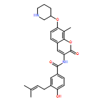 Benzamide, 4-hydroxy-3-(3-methyl-2-buten-1-yl)-N-[8-methyl-2-oxo-7-(3-piperidinyloxy)-2H-1-benzopyran-3-yl]-