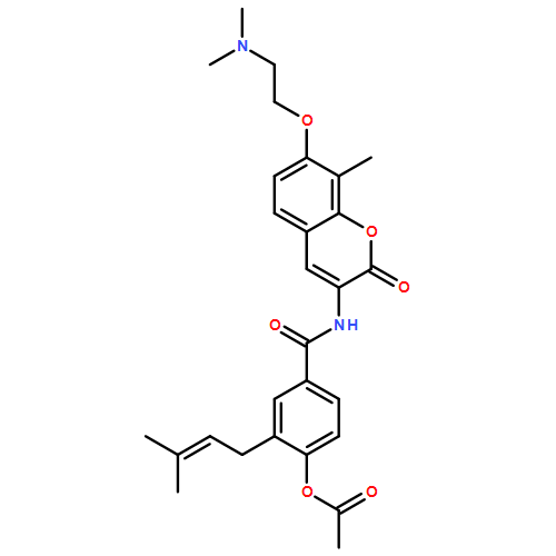 Benzamide, 4-(acetyloxy)-N-[7-[2-(dimethylamino)ethoxy]-8-methyl-2-oxo-2H-1-benzopyran-3-yl]-3-(3-methyl-2-buten-1-yl)-