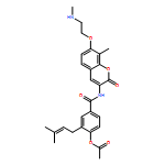 Benzamide, 4-(acetyloxy)-3-(3-methyl-2-buten-1-yl)-N-[8-methyl-7-[2-(methylamino)ethoxy]-2-oxo-2H-1-benzopyran-3-yl]-