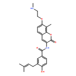 Benzamide, 4-hydroxy-3-(3-methyl-2-buten-1-yl)-N-[8-methyl-7-[2-(methylamino)ethoxy]-2-oxo-2H-1-benzopyran-3-yl]-