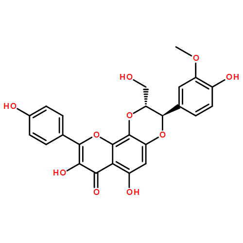 7H-Pyrano[2,3-f]-1,4-benzodioxin-7-one, 2,3-dihydro-6,8-dihydroxy-3-(4-hydroxy-3-methoxyphenyl)-2-(hydroxymethyl)-9-(4-hydroxyphenyl)-, (2R,3R)-