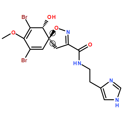 1-Oxa-2-azaspiro[4.5]deca-2,6,8-triene-3-carboxamide, 7,9-dibromo-10-hydroxy-N-[2-(1H-imidazol-4-yl)ethyl]-8-methoxy-, (5S,6R)- (9CI)