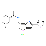 2H-Isoindole, 4,5,6,7-tetrahydro-3-[(Z)-[3-methoxy-5-(1H-pyrrol-2-yl)-2H-pyrrol-2-ylidene]methyl]-1,4-dimethyl-, hydrochloride (1:1), (4R)-