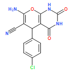 2H-Pyrano[2,3-d]pyrimidine-6-carbonitrile, 7-amino-5-(4-chlorophenyl)-1,3,4,5-tetrahydro-2,4-dioxo-