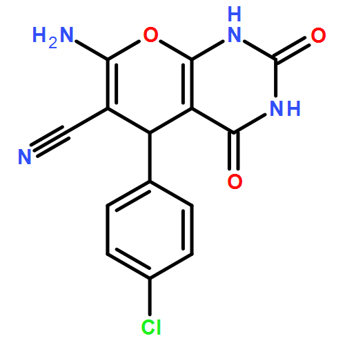 2H-Pyrano[2,3-d]pyrimidine-6-carbonitrile, 7-amino-5-(4-chlorophenyl)-1,3,4,5-tetrahydro-2,4-dioxo-