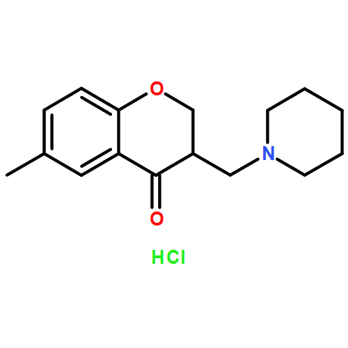 4H-1-Benzopyran-4-one, 2,3-dihydro-6-methyl-3-(1-piperidinylmethyl)-, hydrochloride (1:1)