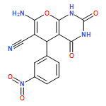 2H-Pyrano[2,3-d]pyrimidine-6-carbonitrile, 7-amino-1,3,4,5-tetrahydro-5-(3-nitrophenyl)-2,4-dioxo-