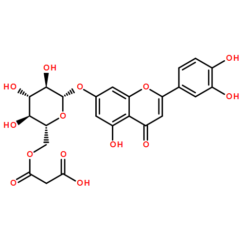 4H-1-Benzopyran-4-one, 7-[[6-O-(carboxyacetyl)-β-D-glucopyranosyl]oxy]-2-(3,4-dihydroxyphenyl)-5-hydroxy-