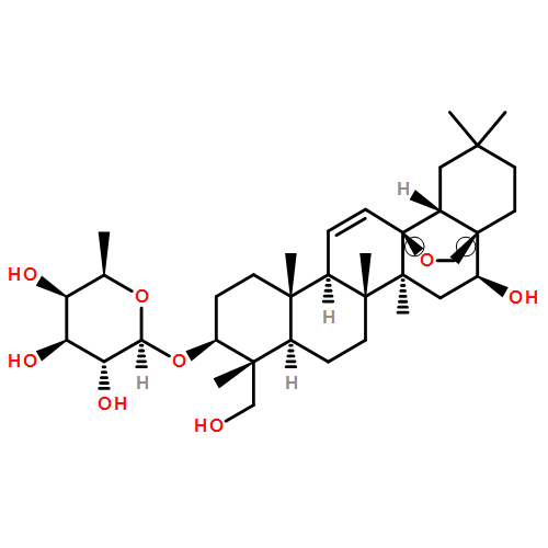 β-D-Galactopyranoside, (3β,4α,16β)-13,28-epoxy-16,23-dihydroxyolean-11-en-3-yl 6-deoxy-