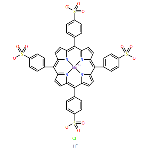 Manganate(3-), [[4,4',4'',4'''-(21H,23H-porphine-5,10,15,20-tetrayl-κN21,κN22,κN23,κN24)tetrakis[benzenesulfonato]](6-)]-, hydrogen chloride (1:4:1),