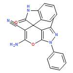 Spiro[3H-indole-3,4'(1'H)-pyrano[2,3-c]pyrazole]-5'-carbonitrile, 6'-amino-1,2-dihydro-3'-methyl-2-oxo-1'-phenyl-