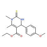 <br>ethyl 4-(4-methoxyphenyl)-1,6-dimethyl-2-thioxo-1,2,3,4-tetrahydropyrimidin e-5-carboxylate