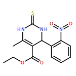 <br>ethyl 6-methyl-4-(2-nitrophenyl)-2-thioxo-1,2,3,4-tetrahydropyrimidine-5-ca rboxylate