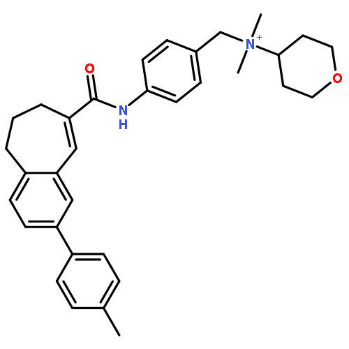 2H-Pyran-4-aminium,N-[[4-[[[6,7-dihydro-2-(4-methylphenyl)-5H-benzocyclohepten-8-yl]carbonyl]amino]phenyl]methyl]tetrahydro-N,N-dimethyl-,chloride (1:1)