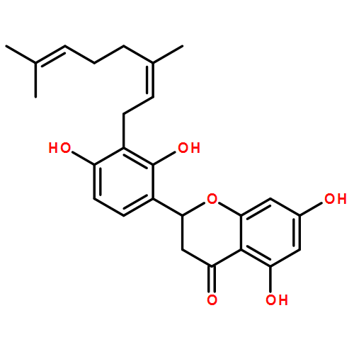 4H-1-Benzopyran-4-one, 2-[3-[(2E)-3,7-dimethyl-2,6-octadien-1-yl]-2,4-dihydroxyphenyl]-2,3-dihydro-5,7-dihydroxy-, (2S)-