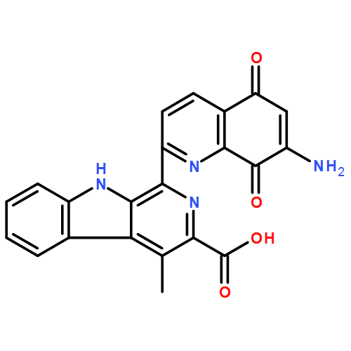 9H-Pyrido[3,4-b]indole-3-carboxylic acid, 1-(7-amino-5,8-dihydro-5,8-dioxo-2-quinolinyl)-4-methyl-