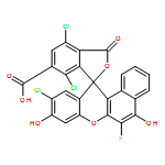 SPIRO[12H-BENZO[A]XANTHENE-12,1'(3'H)-ISOBENZOFURAN]-6'-CARBOXYLICACID, 4',7',10-TRICHLORO-6-FLUORO-5,9-DIHYDROXY-3'-OXO-