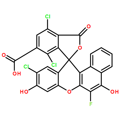 SPIRO[12H-BENZO[A]XANTHENE-12,1'(3'H)-ISOBENZOFURAN]-6'-CARBOXYLICACID, 4',7',10-TRICHLORO-6-FLUORO-5,9-DIHYDROXY-3'-OXO-