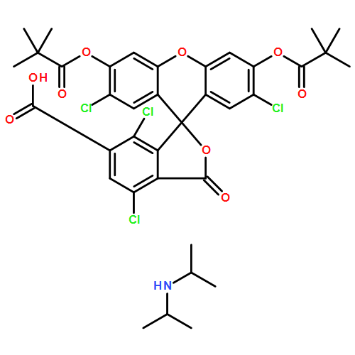 SPIRO[ISOBENZOFURAN-1(3H),9'-[9H]XANTHENE]-6-CARBOXYLIC ACID, 2',4,7,7'-TETRACHLORO-3',6'-BIS(2,2-DIMETHYL-1-OXOPROPOXY)-3-OXO-, COMPD. WITH N-(1-METHYLETHYL)-2-PROPANAMINE (1:1)