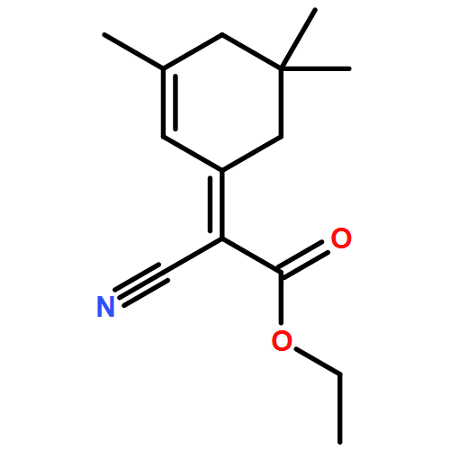 Acetic acid, 2-cyano-2-(3,5,5-trimethyl-2-cyclohexen-1-ylidene)-, ethyl ester