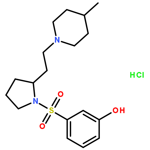 3-({(2R)-2-[2-(4-methylpiperidin-1-yl)ethyl]pyrrolidin-1-yl}sulfonyl)phenol hydrochloride (1:1)