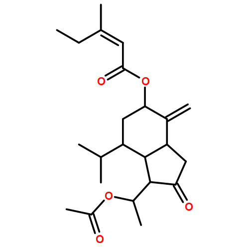 2-Pentenoic acid, 3-methyl-, (1S,3aR,5R,7S,7aS)-1-[(1R)-1-(acetyloxy)ethyl]octahydro-4-methylene-7-(1-methylethyl)-2-oxo-1H-inden-5-yl ester, (2E)-