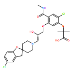 2-[2-CHLORO-5-[(2S)-3-(5-CHLOROSPIRO[3H-1-BENZOFURAN-2,4'-PIPERIDINE]-1'-YL)-2-HYDROXYPROPOXY]-4-(METHYLCARBAMOYL)PHENOXY]-2-METHYLPROPANOIC ACID