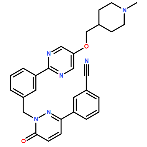 Benzonitrile, 3-[1,6-dihydro-1-[[3-[5-[(1-methyl-4-piperidinyl)methoxy]-2-pyrimidinyl]phenyl]methyl]-6-oxo-3-pyridazinyl]-