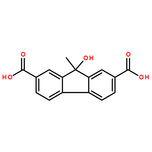 9H-Fluorene-2,7-dicarboxylic acid, 9-hydroxy-9-methyl-