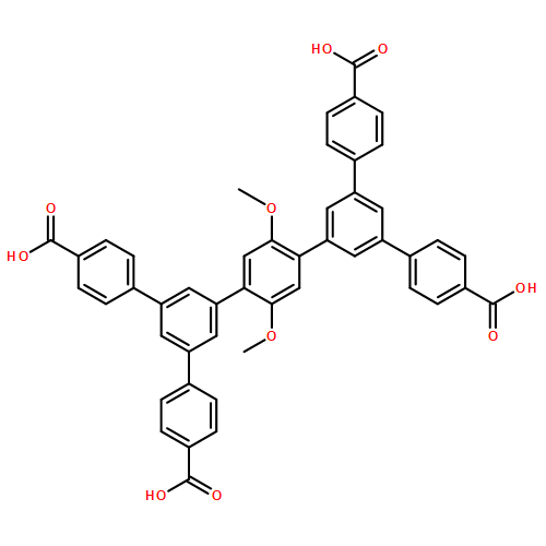 [1,1':3',1'':4'',1''':3''',1''''-Quinquephenyl]-4,4''''-dicarboxylic acid, 5',5'''-bis(4-carboxyphenyl)-2'',5''-dimethoxy-