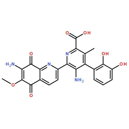 2-Pyridinecarboxylic acid, 5-amino-6-(7-amino-5,8-dihydro-6-methoxy-5,8-dioxo-2-quinolinyl)-4-(2,3-dihydroxyphenyl)-3-methyl-