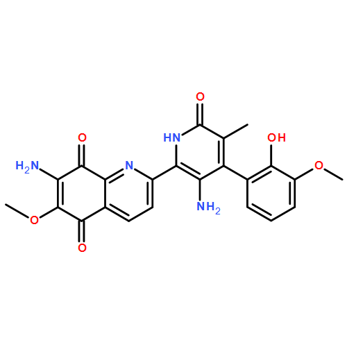 5,8-Quinolinedione, 7-amino-2-[3-amino-1,6-dihydro-4-(2-hydroxy-3-methoxyphenyl)-5-methyl-6-oxo-2-pyridinyl]-6-methoxy-