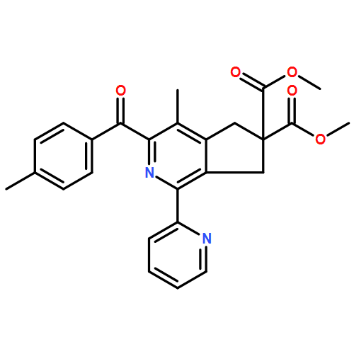 6H-Cyclopenta[c]pyridine-6,6-dicarboxylic acid, 5,7-dihydro-4-methyl-3-(4-methylbenzoyl)-1-(2-pyridinyl)-, 6,6-dimethyl ester