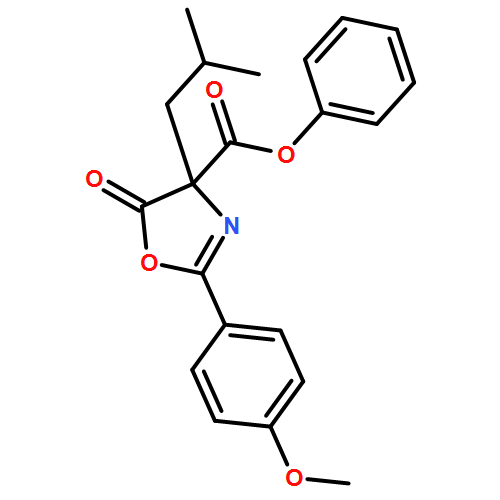 4-Oxazolecarboxylic acid, 4,5-dihydro-2-(4-methoxyphenyl)-4-(2-methylpropyl)-5-oxo-, phenyl ester