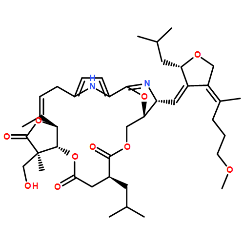 11,14-Epoxy-15,18-iminofuro[2,3-n][1,16,5]dioxaazacycloeicosine-2,5,8(3H)-trione, 12-[(Z)-[(2S,4Z)-dihydro-4-(4-methoxy-1-methylbutylidene)-2-(2-methylpropyl)-3(2H)-furanylidene]methyl]-3a,6,7,10,11,12,19,21a-octahydro-3-(hydroxymethyl)-3,21-dimethyl-7-(2-methylpropyl)-, (3R,3aR,7S,11S,12R,20E,21aS)- (9CI)